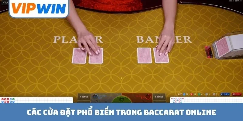 Các cửa đặt phổ biến trong Baccarat online