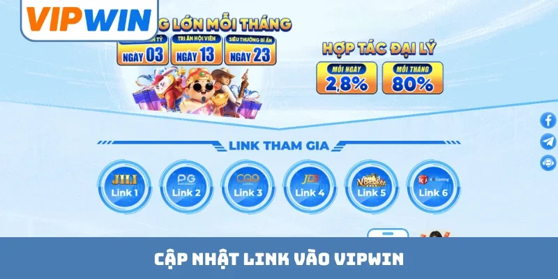 Cập nhật link vào VIPWIN